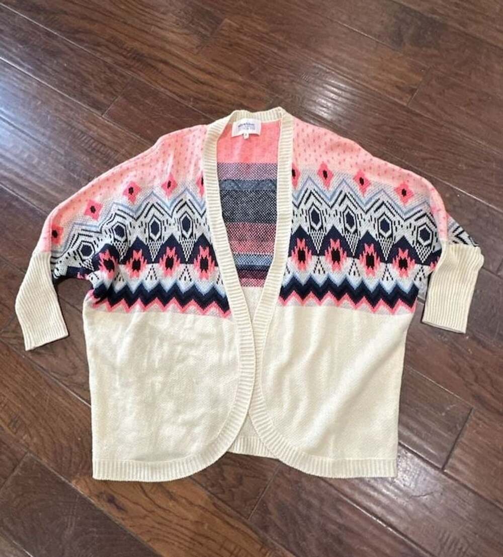Alice Blue Stitch Fix Southwestern Geometric Open Front Cardigan Sweater Medium
